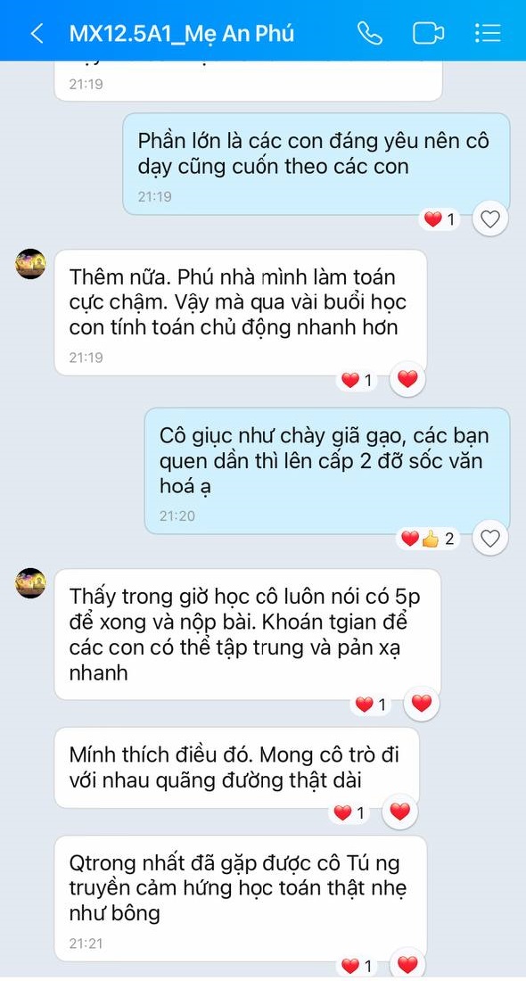 phản hồi của phụ huynh